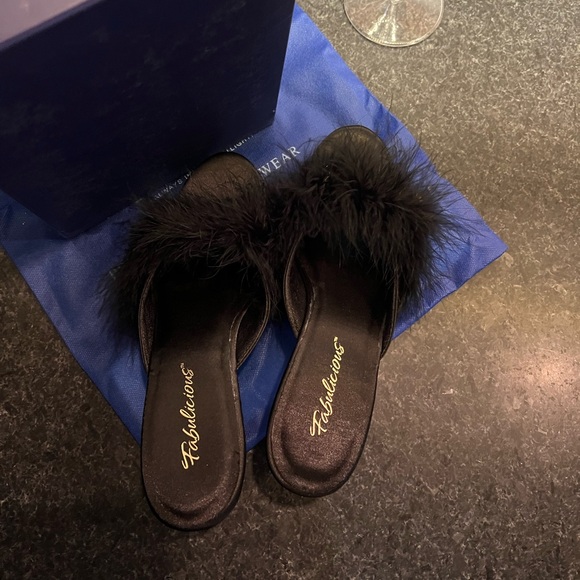 Boa trimmed slide sandal, black - Picture 7 of 8